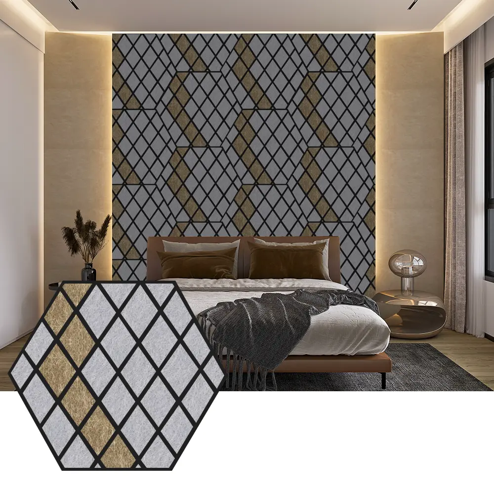 Hexagon PET akustične plošče za sodoben dizajn sten