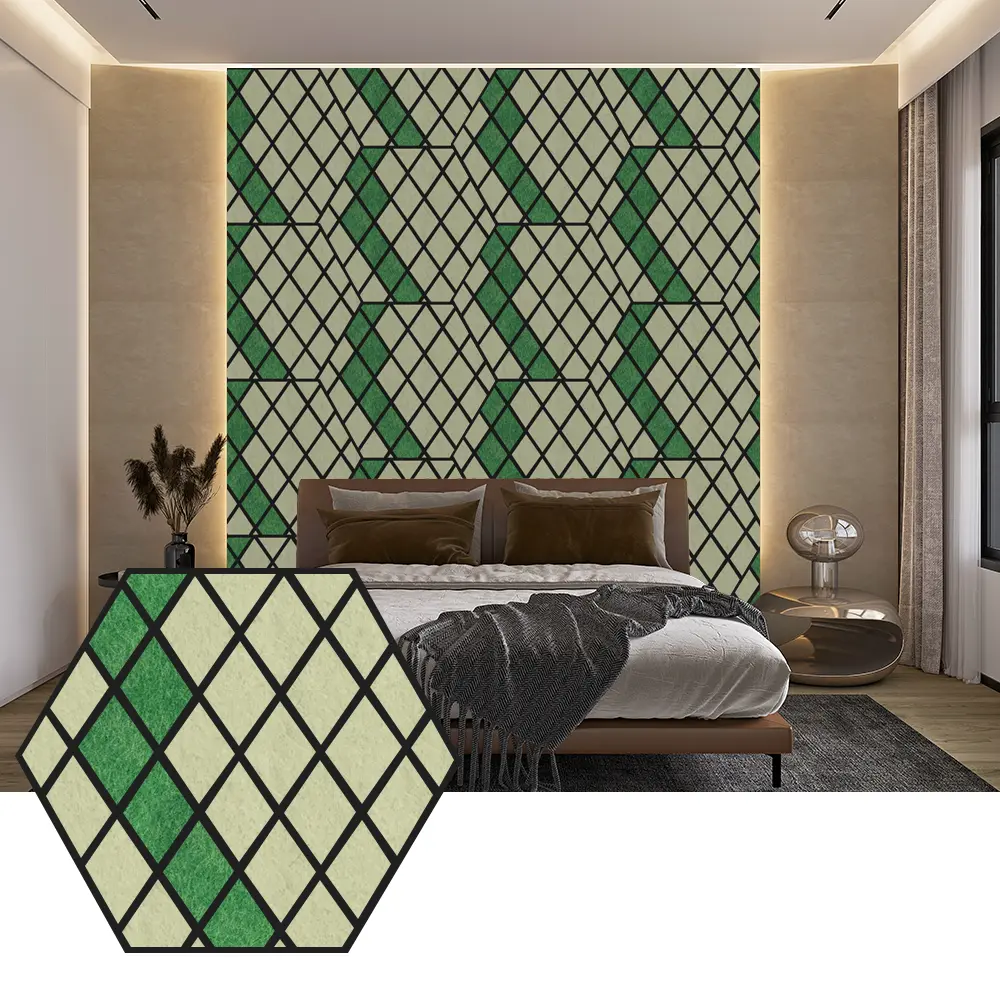Hexagon PET akustične plošče za sodoben dizajn sten