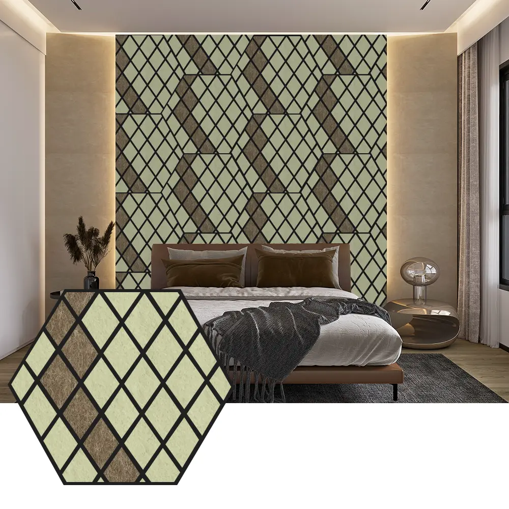 Hexagon PET akustične plošče za sodoben dizajn sten